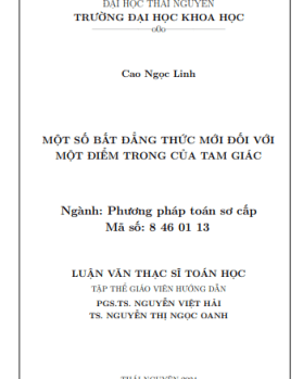 Một số bất đẳng thức mới đối với một điểm trong của tam giác