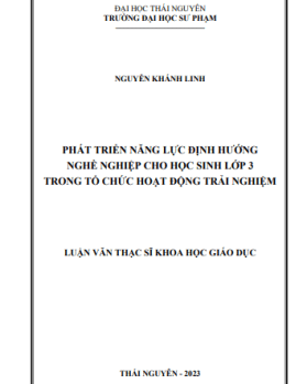 Phát triển năng lực định hướng nghề nghiệp cho học sinh lớp 3 trong tổ chức hoạt động trải nghiệm